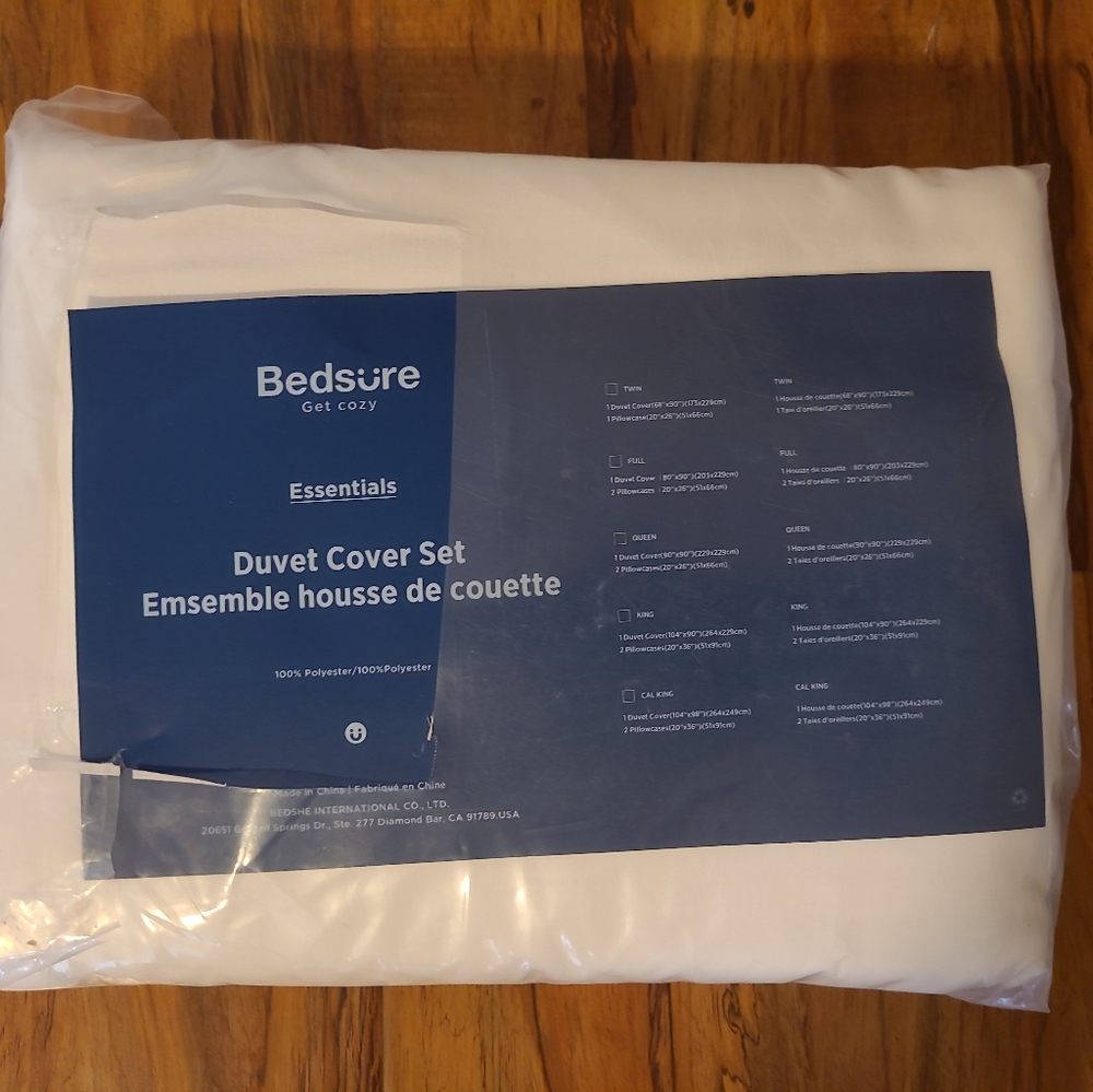 Bedsure duvet cover set white polyester 1 duvet cover 2 pillowcases